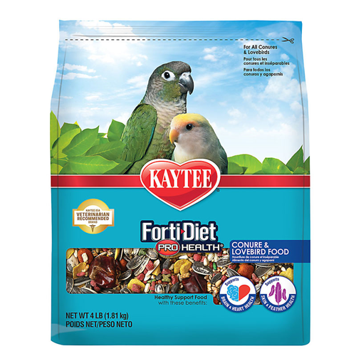 KAYTEE Forti Diet Pro Health Feather Conure/Lovebird Bird Food 4lbs I015311