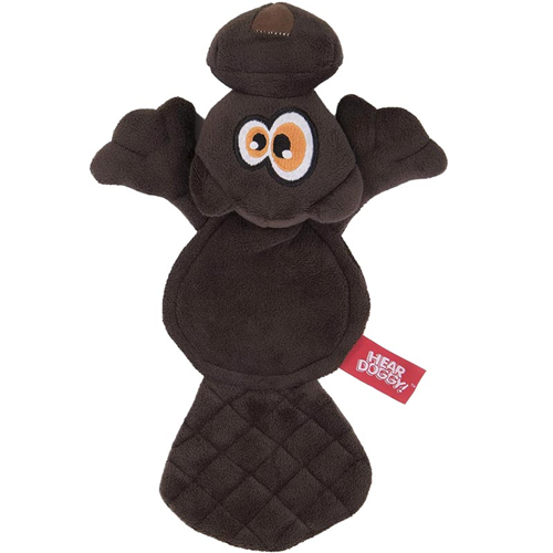 goDog Hear Doggy! Silent Squeak Beaver Dog Toy