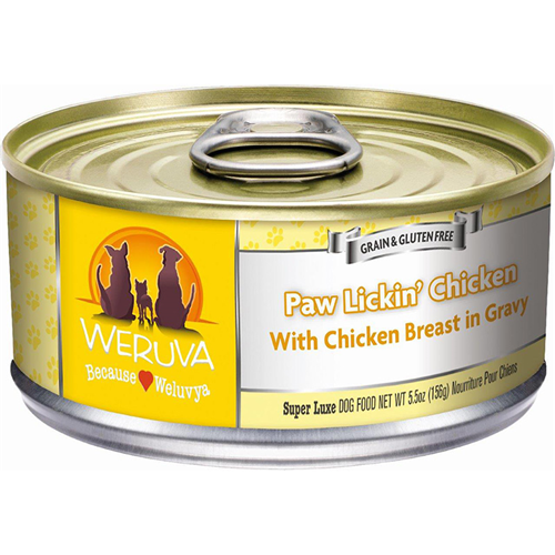 WERUVA Paw Lickin’ Chicken – With Chicken Breast in Gravy 5.5oz. Can