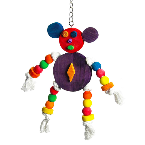 A&E Cage Company Happy Beaks Crazy Wooden Mouse