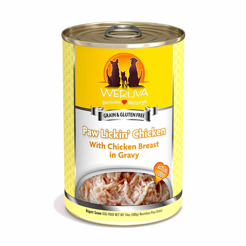 WERUVA Classic Dog Paw Lickin’ Chicken with Chicken Breast in Gravy Dog Food 14 oz